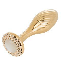 Металева анальна пробка LOCKINK SEVANDA Pearl Pear-shape Anal Plug, зі штучною перлиною 110046 фото