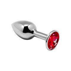 Металева анальна пробка з кристалом Alive Mini Metal Butt Plug Red M 103928 фото