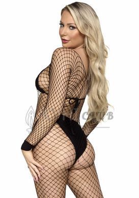Бодистокинг в крупную сетку Leg Avenue Long Sleeved Bodystocking One size Black, длинный рукав 106602 фото