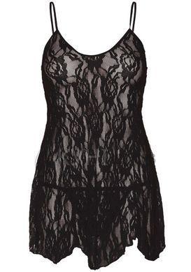 Сорочка беби-долл Leg Avenue Rose Lace Flair Chemise Black, Queen Size 107122 фото