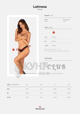 Трусики с доступом Obsessive Latinesa crotchless thong M/L Новинка 107795 фото