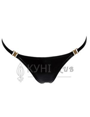 Трусики з мокрим ефектом Noir Handmade P008 Powerwetlook panty with gold clasp, S, на застібках 108169 фото