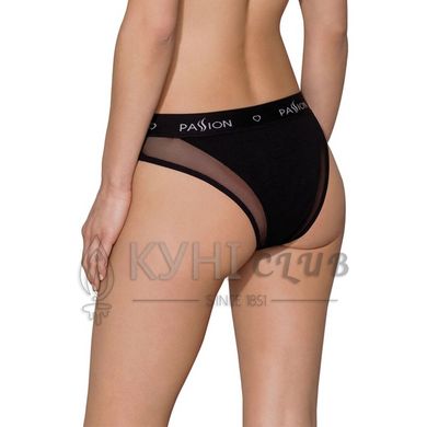 Трусики з прозорою вставкою Passion PS002 PANTIES L, black 102186 фото