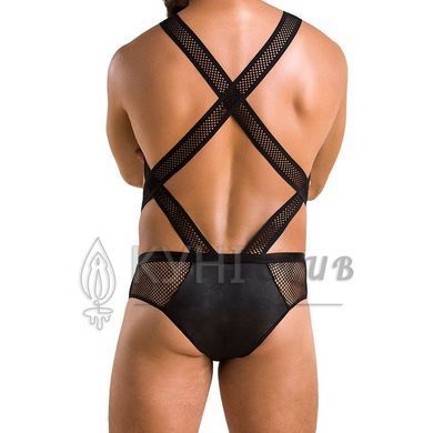 Чоловіче еротичне сітчасте боді Passion 045 VICTOR XXL/XXXL Black, екошкіра, сітка 105585 фото