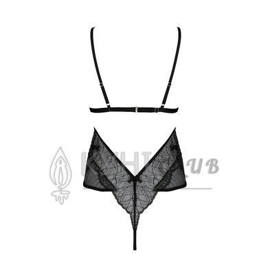 Боди Passion AMBERLY BODY 6XL/7XL black, ассиметричный крой, кружевной лиф, золотая нить 104962 фото