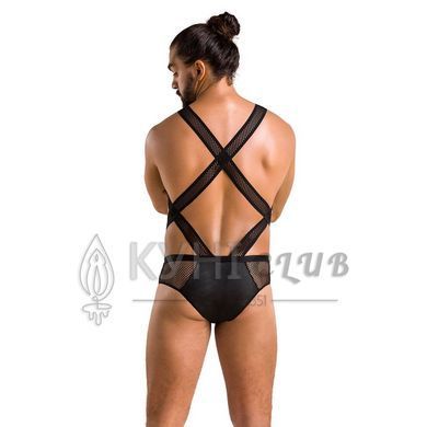 Чоловіче еротичне сітчасте боді Passion 045 VICTOR XXL/XXXL Black, екошкіра, сітка 105585 фото