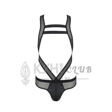 Чоловіче еротичне сітчасте боді Passion 045 VICTOR XXL/XXXL Black, екошкіра, сітка 105585 фото