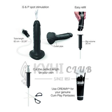 Кончающий фаллоимитатор Strap-On-Me Squirting Cum Dildo Realistic Black, диам. 3,5 см, силикон 107036 фото