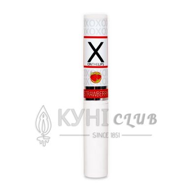 Стимулювальний бальзам для губ унісекс Sensuva - X on the Lips Strawberry з феромонами, полуниця 102352 фото