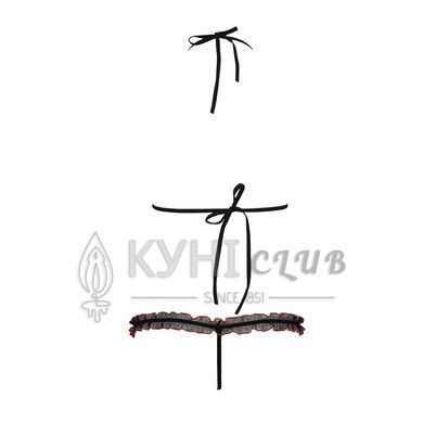 Комплект білизни Passion GIANA BIKINI L/XL, black, напівпрозорі ліф і трусики з бантиками 109503 фото