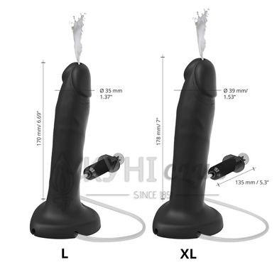 Кончающий фаллоимитатор Strap-On-Me Squirting Cum Dildo Realistic Black, диам. 3,5 см, силикон 107036 фото