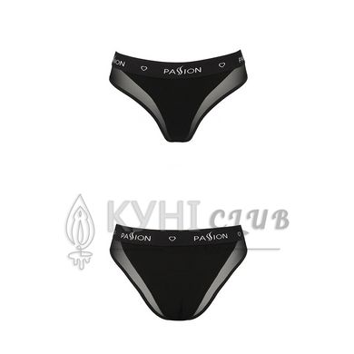 Трусики з прозорою вставкою Passion PS002 PANTIES L, black 102186 фото