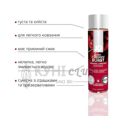 Змазка на водній основі JO H2O — Cherry Burst (120 мл) без цукру, рослинний гліцерин 101010 фото