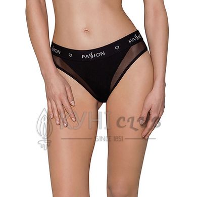 Трусики з прозорою вставкою Passion PS002 PANTIES L, black 102186 фото