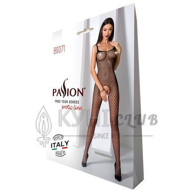 Бодистокинг Passion BS071 black, комбинезон на бретелях 109088 фото
