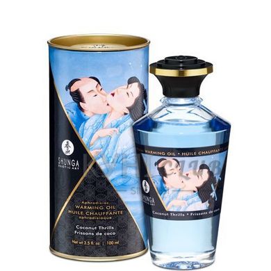 Розігрівальна олія Shunga Aphrodisiac Warming Oil – Coconut Thrills (100 мл) без цукру, смачна 109307 фото