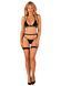 Комплект білизни Obsessive Selinne 3-pcs set XS/S Black, бюстгальтер, стрінги пояс для панчіх 106669 фото 6