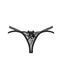 Трусики-стринги Obsessive Blomentis thong, XL/2XL, черные, кружевные, боковинки &mdash; двойные полосочки 109968 фото 4