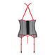 Корсет з пажами Passion SATARA CORSET XXL/XXXL red, стрінги, мереживо, застібки спереду та ззаду 106350 фото 4