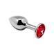 Металлическая анальная пробка с кристаллом Alive Mini Metal Butt Plug Red M 103928 фото 1