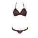 Комплект білизни Passion GIANA BIKINI L/XL, black, напівпрозорі ліф і трусики з бантиками 109503 фото 2
