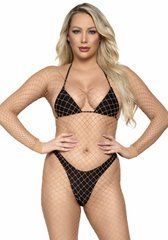 Бодістокінг у велику сітку Leg Avenue Long Sleeved Bodystocking One size Nude, довгий рукав 106603 фото