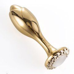 Металева анальна пробка LOCKINK SEVANDA Pearl Rose-shape Anal Plug, зі штучною перлиною 110047 фото
