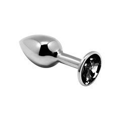 Металева анальна пробка з кристалом Alive Mini Metal Butt Plug Black M 103929 фото