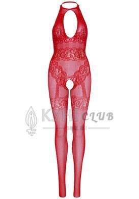 Бодістокінг Leg Avenue Rhinestone Lace and Net, One Size, червоний, зі стразами, відкритий доступ 110072 фото
