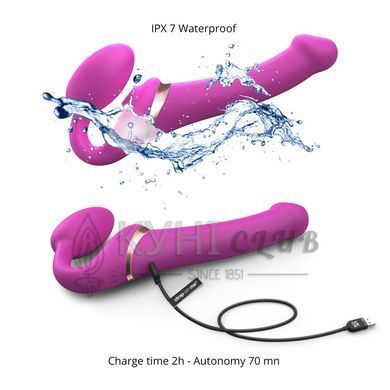 Безремневой вибрострапон с вакуумной стимуляцией Strap-On-Me MULTI ORGASM - M - FUCHSIA 105150 фото