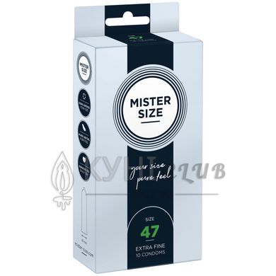 Презервативи Mister Size - pure feel - 47 (10 condoms), товщина 0,05 мм 105956 фото