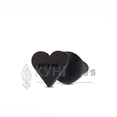 Анальна пробка Blush Temptasia &ndash; Fuck Me Anal Plug &ndash; Black, основа у вигляді сердечка 106857 фото