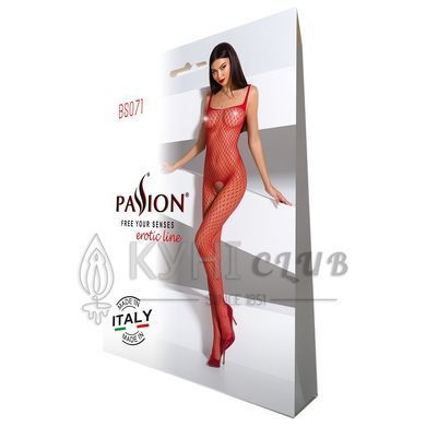 Бодистокинг Passion BS071 red, комбинезон на бретелях 109089 фото