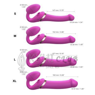 Безремневой вибрострапон с вакуумной стимуляцией Strap-On-Me MULTI ORGASM - M - FUCHSIA 105150 фото
