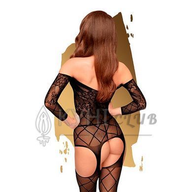 Бодистокинг с флористическо-геометрическим орнаментом Penthouse - Top-Notch Black S/L 103269 фото