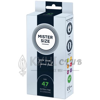 Презервативы Mister Size - pure feel - 47 (10 condoms), толщина 0,05 мм 105956 фото