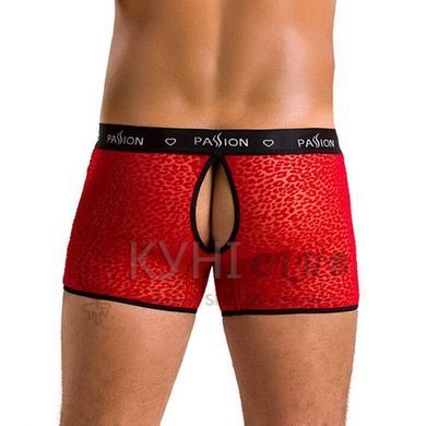 Чоловічі прозорі боксери Passion 046 SHORT PARKER L/XL Red, сітка, під леопард 105586 фото