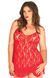 Сорочка бебі-дол Leg Avenue Rose Lace Flair Chemise Red, Queen Size 107123 фото 1