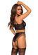 Еротичний комплект Leg Avenue Crop top and garter panty Black, топ, трусики з доступом, панчохи 107173 фото 2