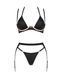 Комплект белья Obsessive Selinne 3-pcs set M/L Black, бюстгальтер, стринги пояс для чулок 106670 фото 3