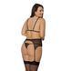 Корсет із пажами Passion AMBERLY CORSET 4XL/5XL, black, асиметричний крій, мережива, стрінги 104963 фото 2