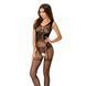 Бодістокінг Passion BS052 black, комбінезон, імітація корсета з підтяжками, панчох і трусиків 109426 фото 1