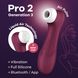 Вакуумний кліторальний стимулятор Satisfyer Pro 2 Generation 3 with Liquid Air Connect App Wіnе Red 105778 фото 2