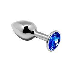 Металева анальна пробка з кристалом Alive Mini Metal Butt Plug Blue M 103930 фото
