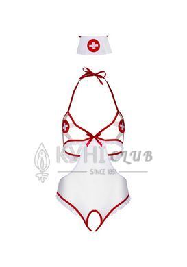 Костюм медсестри Leg Avenue Naughty Nurse, one size, боді та шапочка 105866 фото
