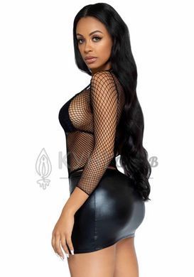 Сітчастий топ Leg Avenue Long Sleeves T-Shiets Black, One Size 107124 фото