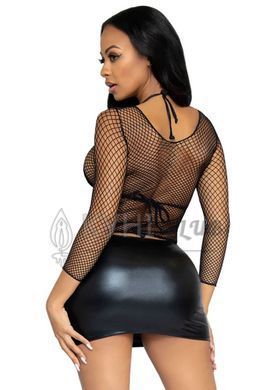 Сітчастий топ Leg Avenue Long Sleeves T-Shiets Black, One Size 107124 фото