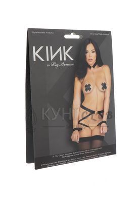 Комплект ременів для бондажу Leg Avenue Harness & wrist restraints One size Black, чокер 106554 фото