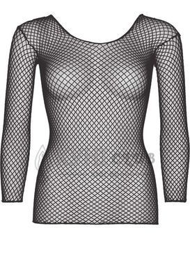 Сітчастий топ Leg Avenue Long Sleeves T-Shiets Black, One Size 107124 фото