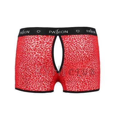Чоловічі прозорі боксери Passion 046 SHORT PARKER S/M Red, сітка, під леопард 105587 фото